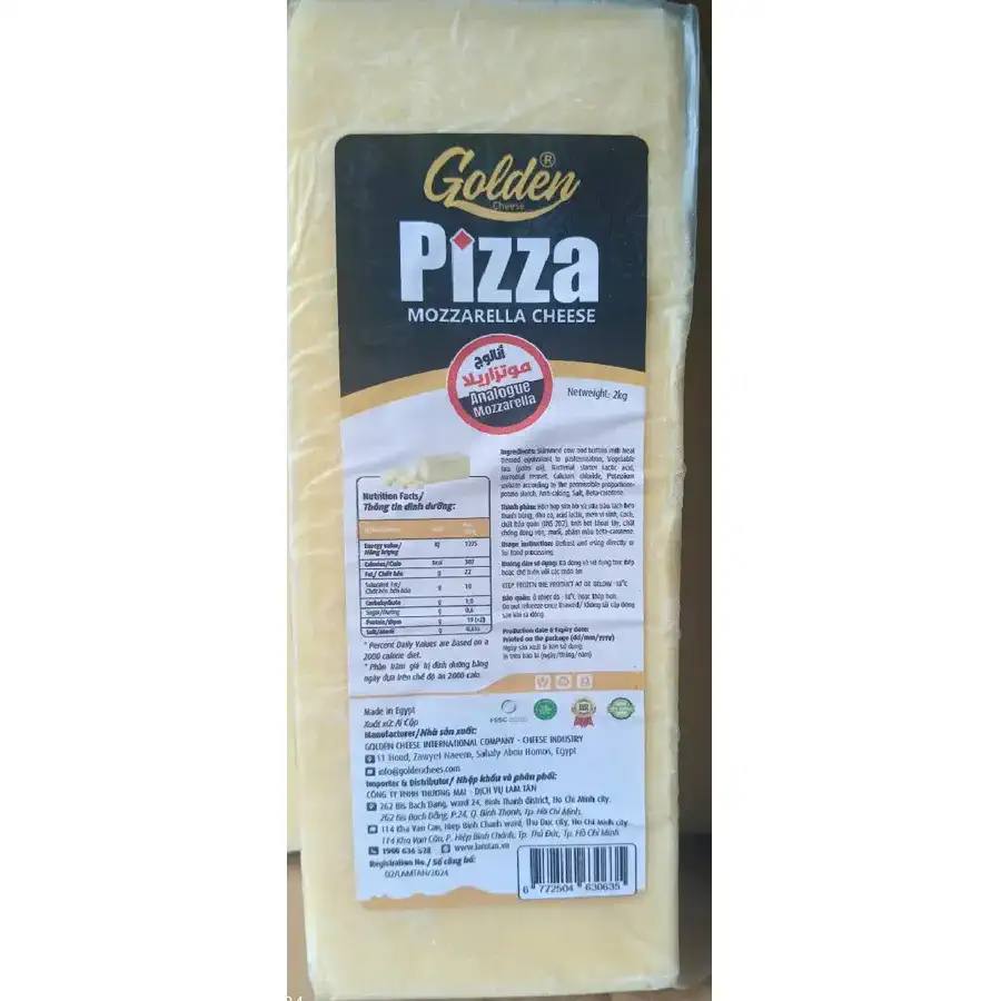 Khối phô mai Golden Pizza Mozzarella 2kg