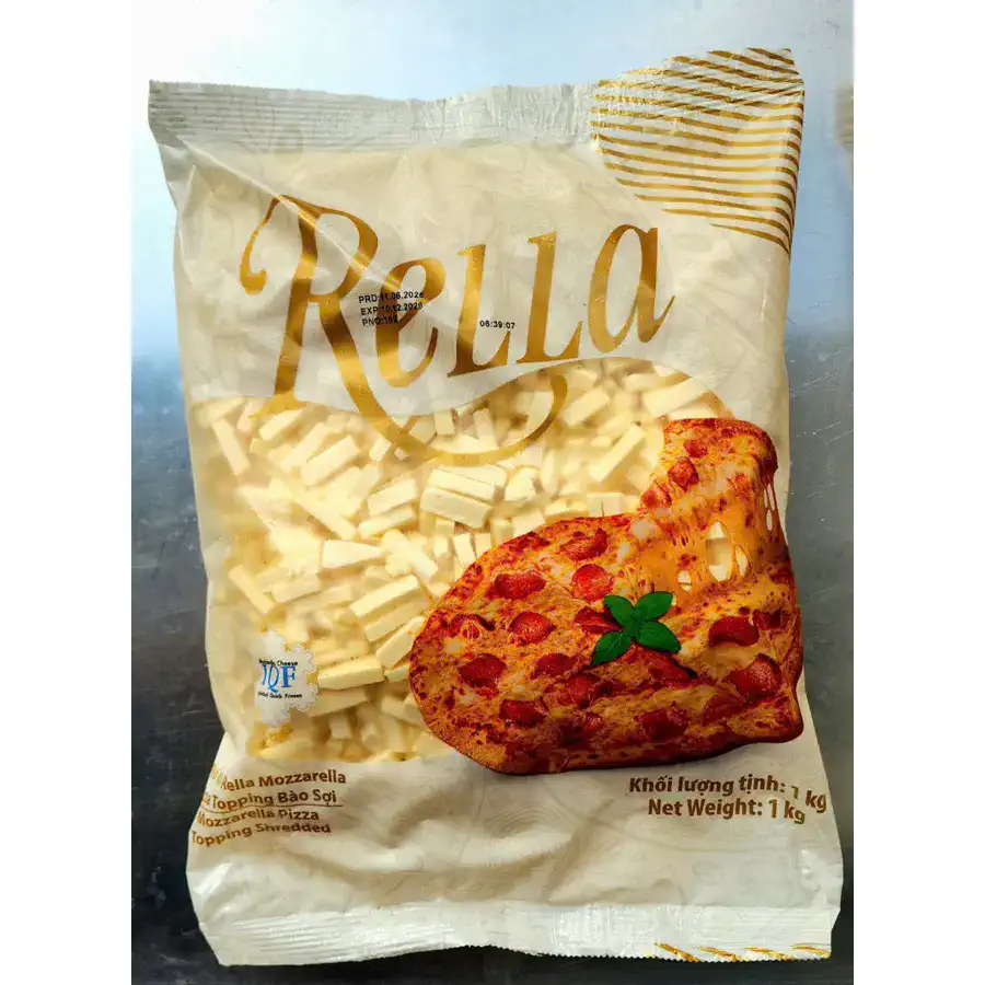 Túi phô mai Rella Mozzarella Pizza Topping bào sợi 1kg